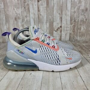 Nike Air Max 270 White Blue Running Shoes Sneakers Mens Size 8 CZ7947-100